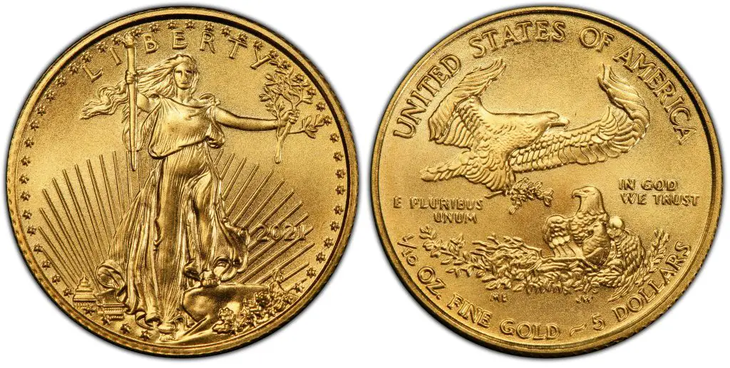 $5 dollar gold eagle coin value